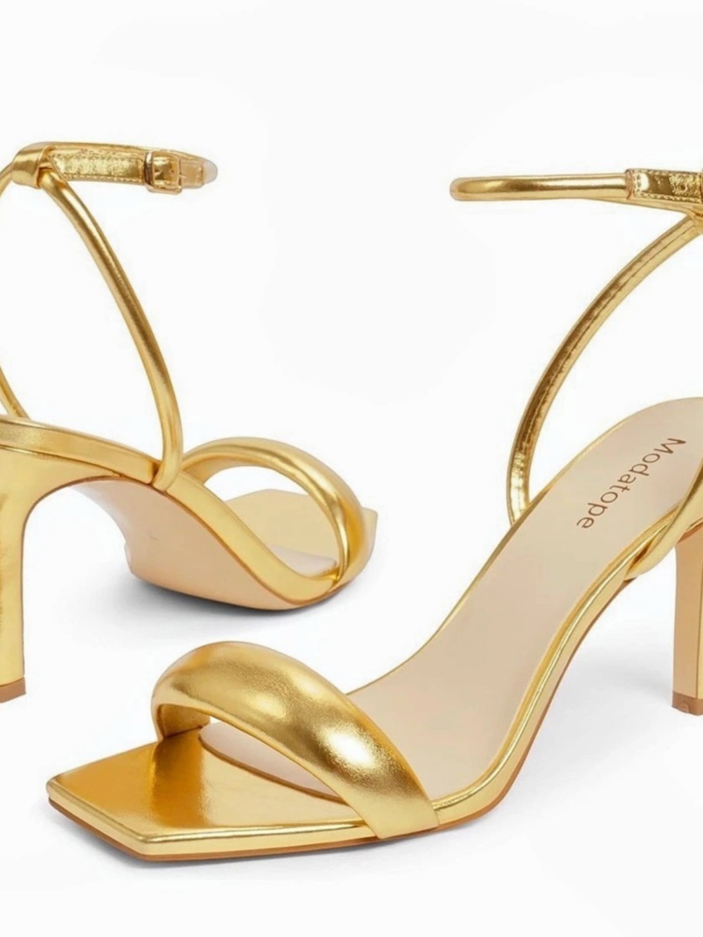 Modatope Gold Strappy Heels Like New